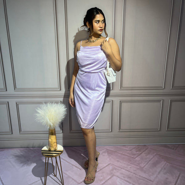 Lavender Satin Elegant Slip Dress