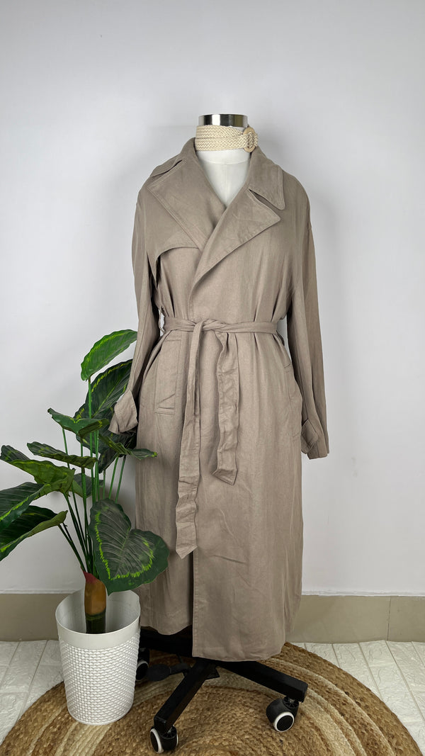 Simplicity Open Gray Trench Coat