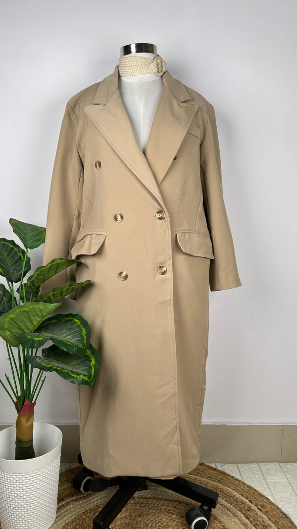 Retro Double-Breasted Beige Trench Coat