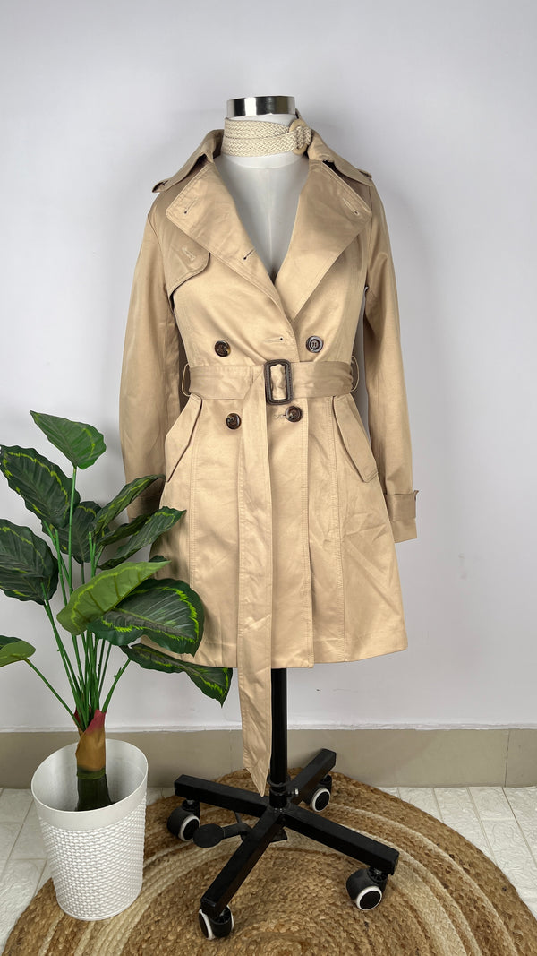 Retro Double-Breasted Beige Trench Coat