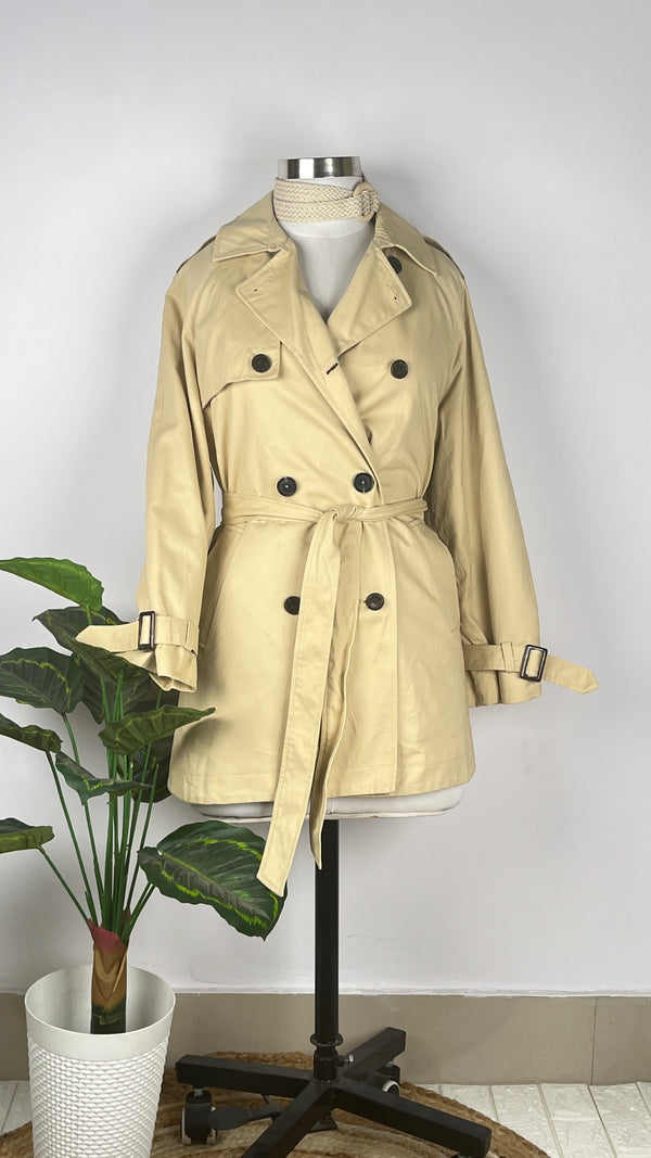 Classic Double-Breasted Beige Trench Coat