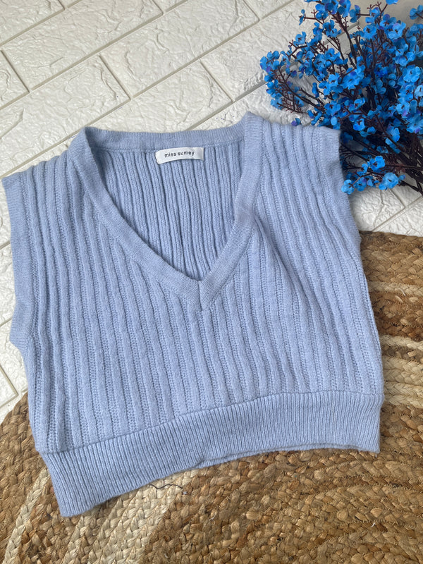 Simplicity V-Neck Blue Sweater-Vest