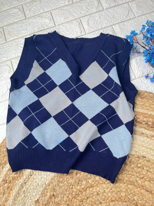 Classic V-Neck Blue Sweater-Vest