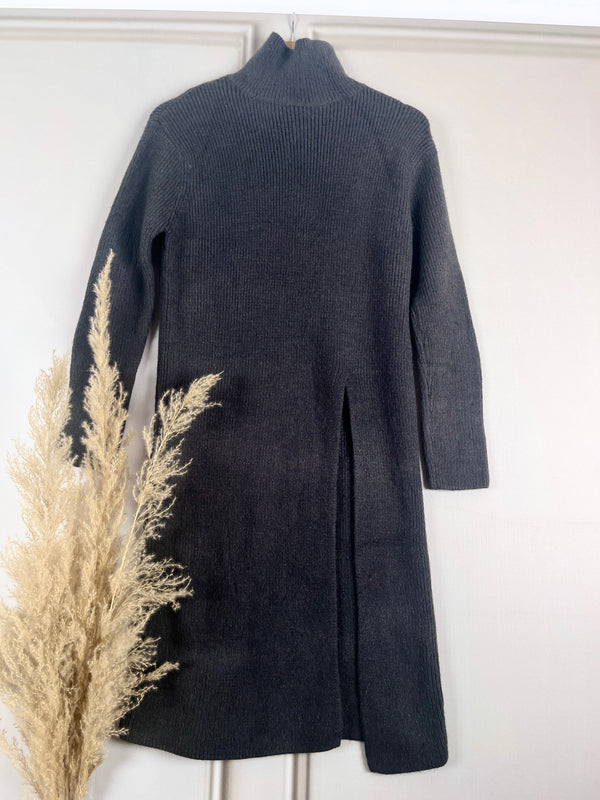 Simplicity Charcoal Straight-Fit Woollen Dress