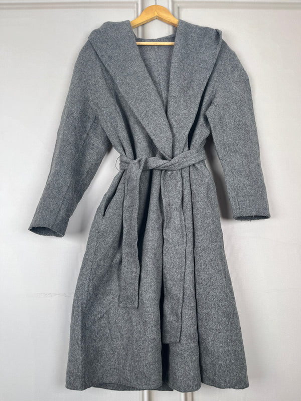 Trendy Hoodie Gray Fur Coat