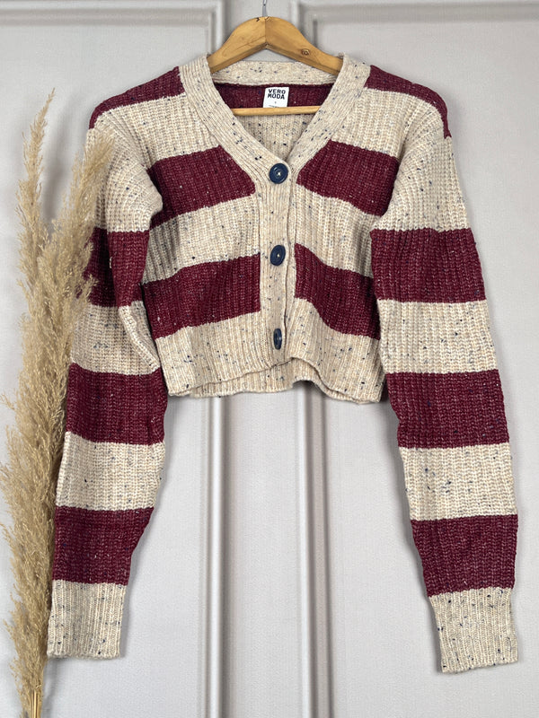 Retro Buttoned Multicolor Cardigan