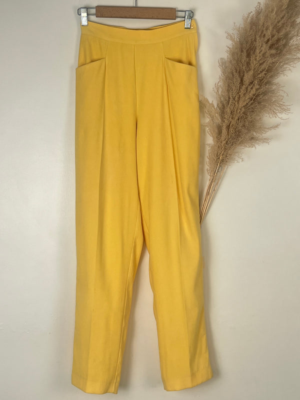 Yellow High-Waist Mom-Fit Pants