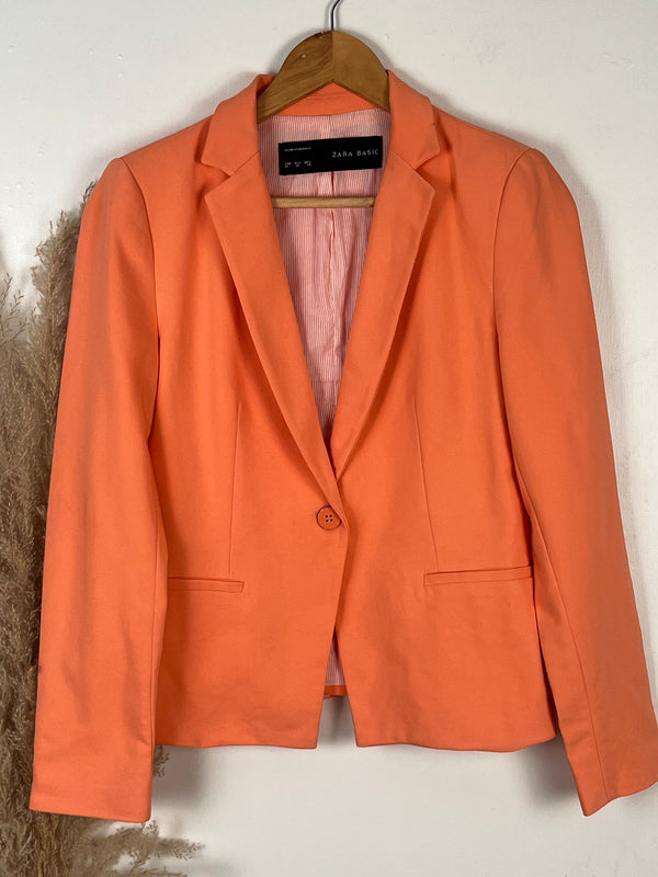 Zara Basic Solid Orange blazer