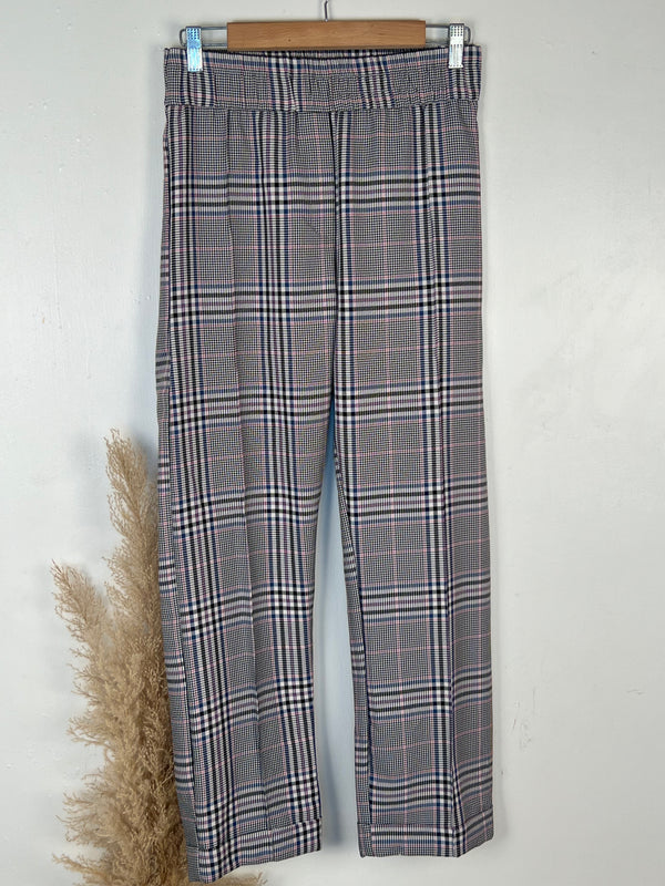 Multicolour High-Waist Straight-Fit Pants