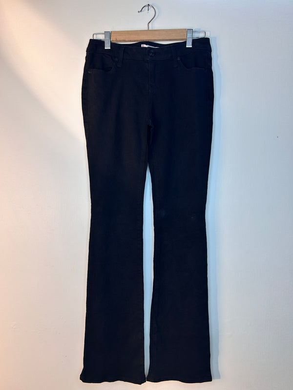 Mid-Waist Black Boot-cut Jeans