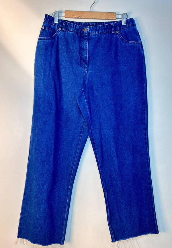 High-Waist Blue Straight-Fit Jeans