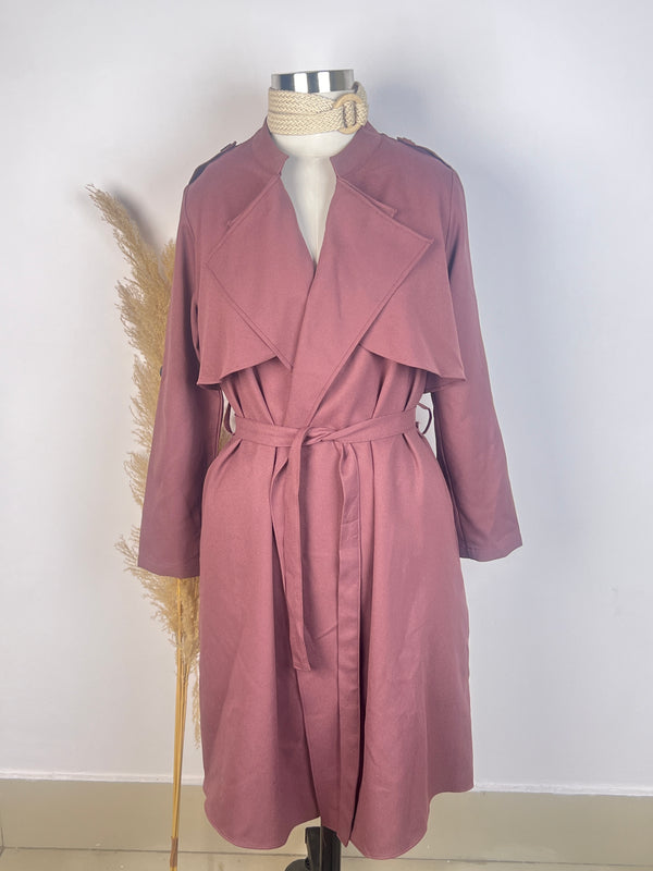 Classic Open Wine Trench Coat