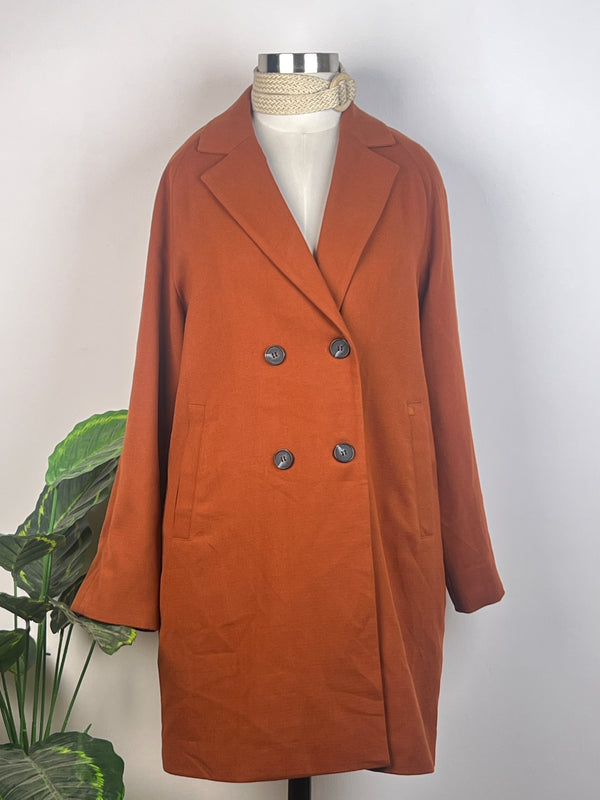 Classic Double-Breasted Brown Trench Coat