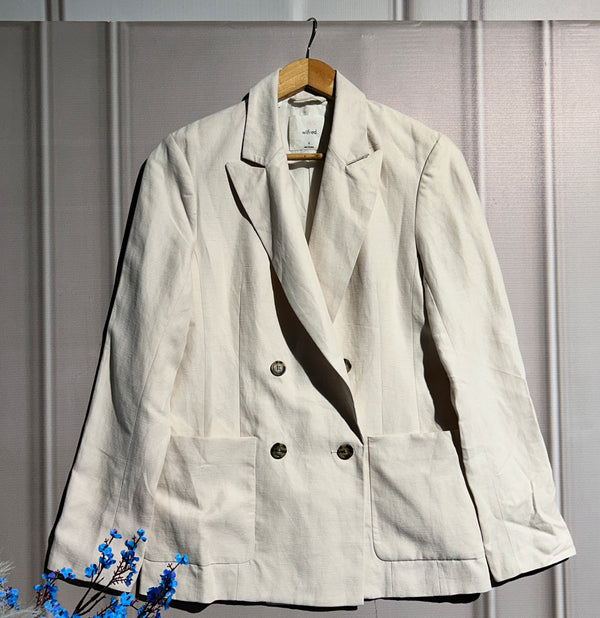 Vintage Double Pocket Cream Blazer