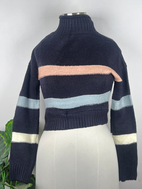 Classy High-Neck Multicolor Sweater