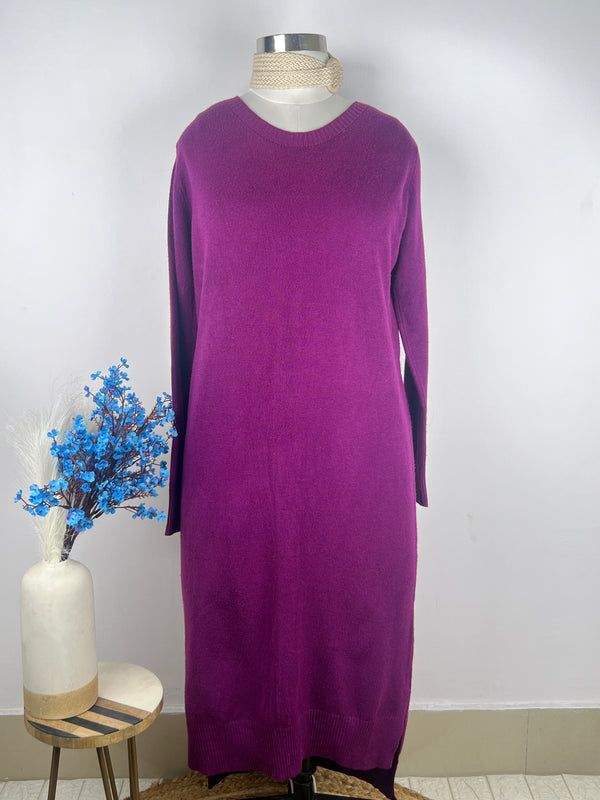 Simplicity Wine Straight-Fit Woollen Dress