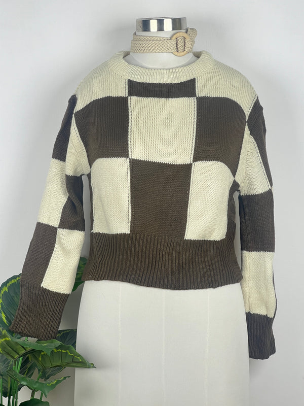 Classic Round-Neck Multicolor Sweater