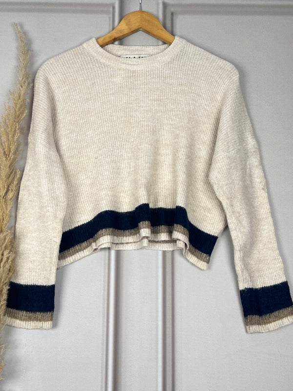 Classic Round-Neck Cream Sweater