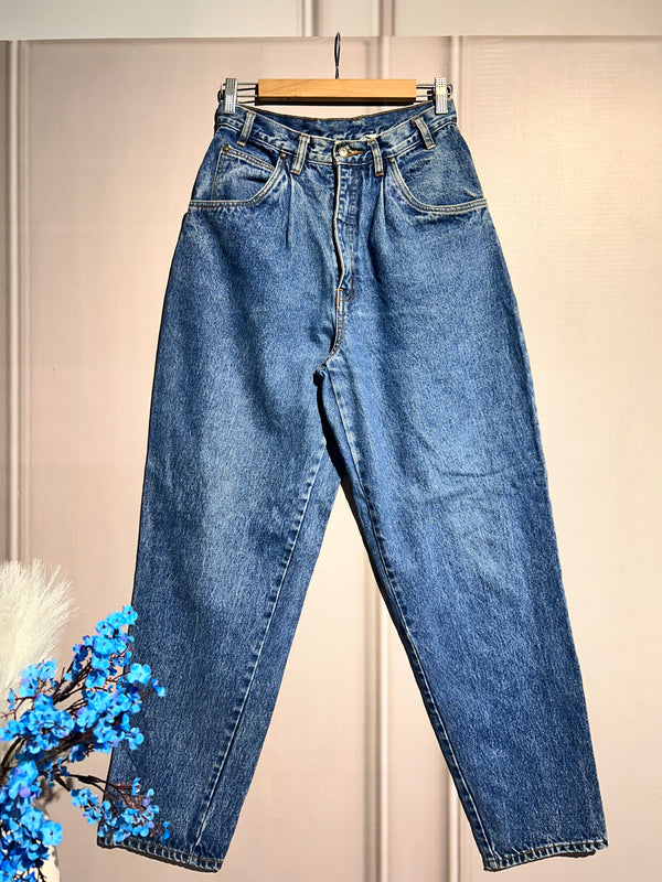 High-Waist Blue Mom-Fit Jeans