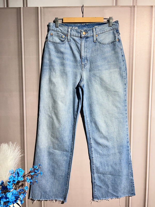 High-Waist Blue Wide-Leg Jeans