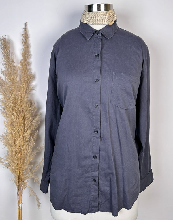 Simplicity Pocket Charcoal Formal Shirt