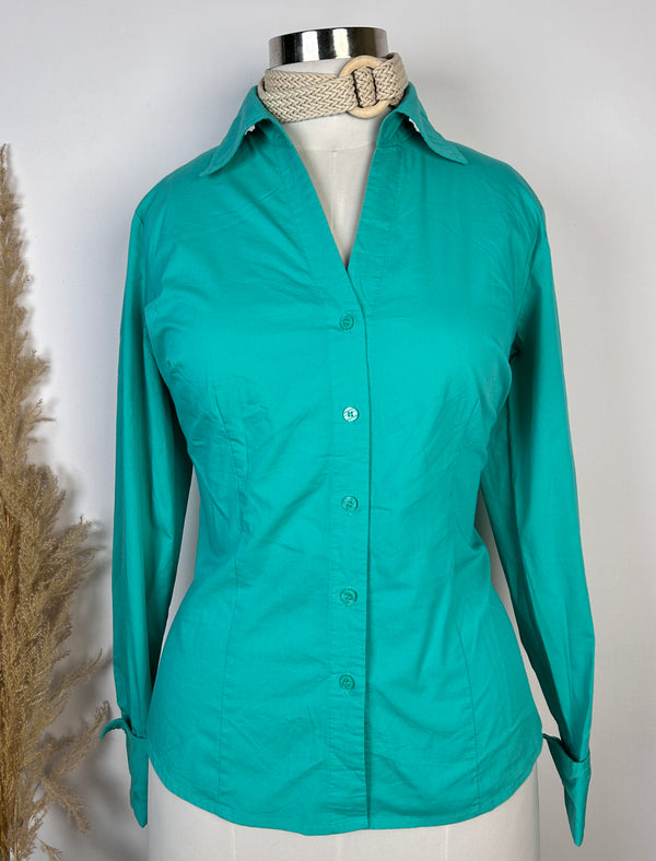 Simplicity Solid Green Formal Shirt