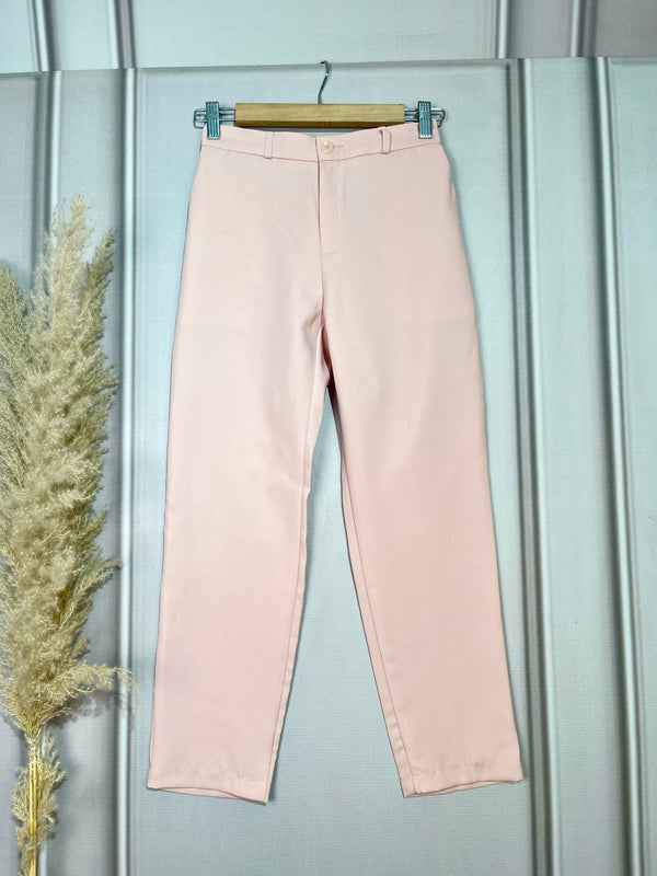 High Waist Pink Slim Fit Pants