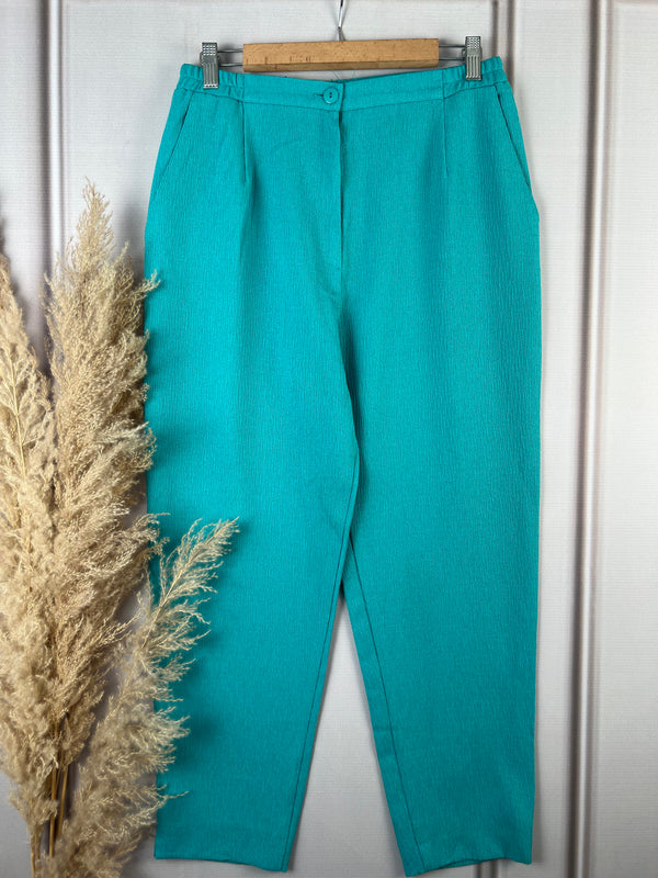 High-Waist Sea-Green Tapered Pants