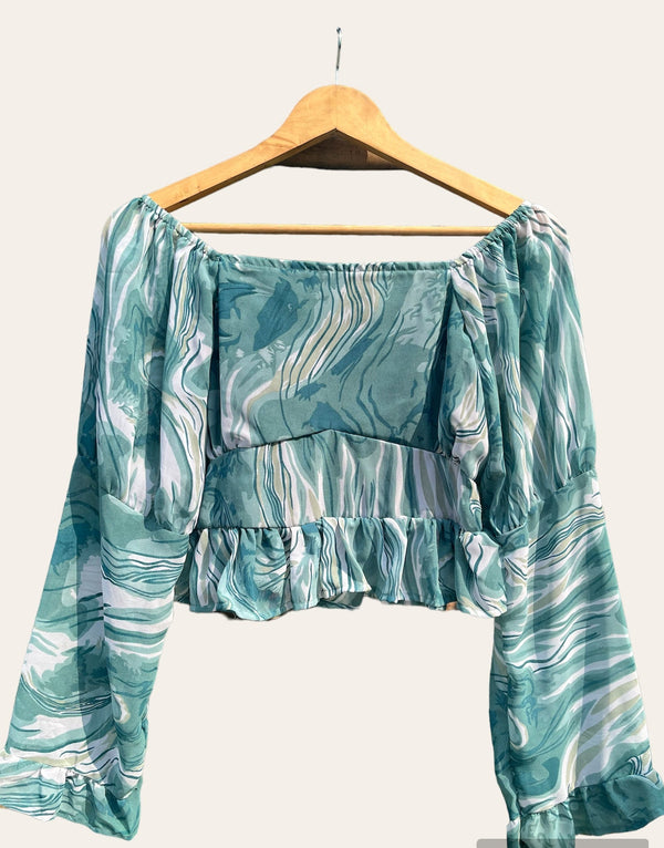 Pattern Frill Top